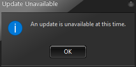 Update Unavailable window